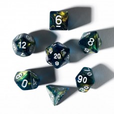 Unearthed Treasure Onyx 7-Piece Polyhedral RPG Dice Set (SDZ0016-04)