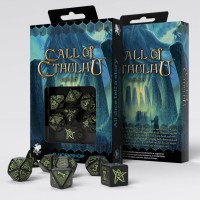 Call of Cthulhu Dice Black & glow-in-the-dark Dice Set (QSCTH07)